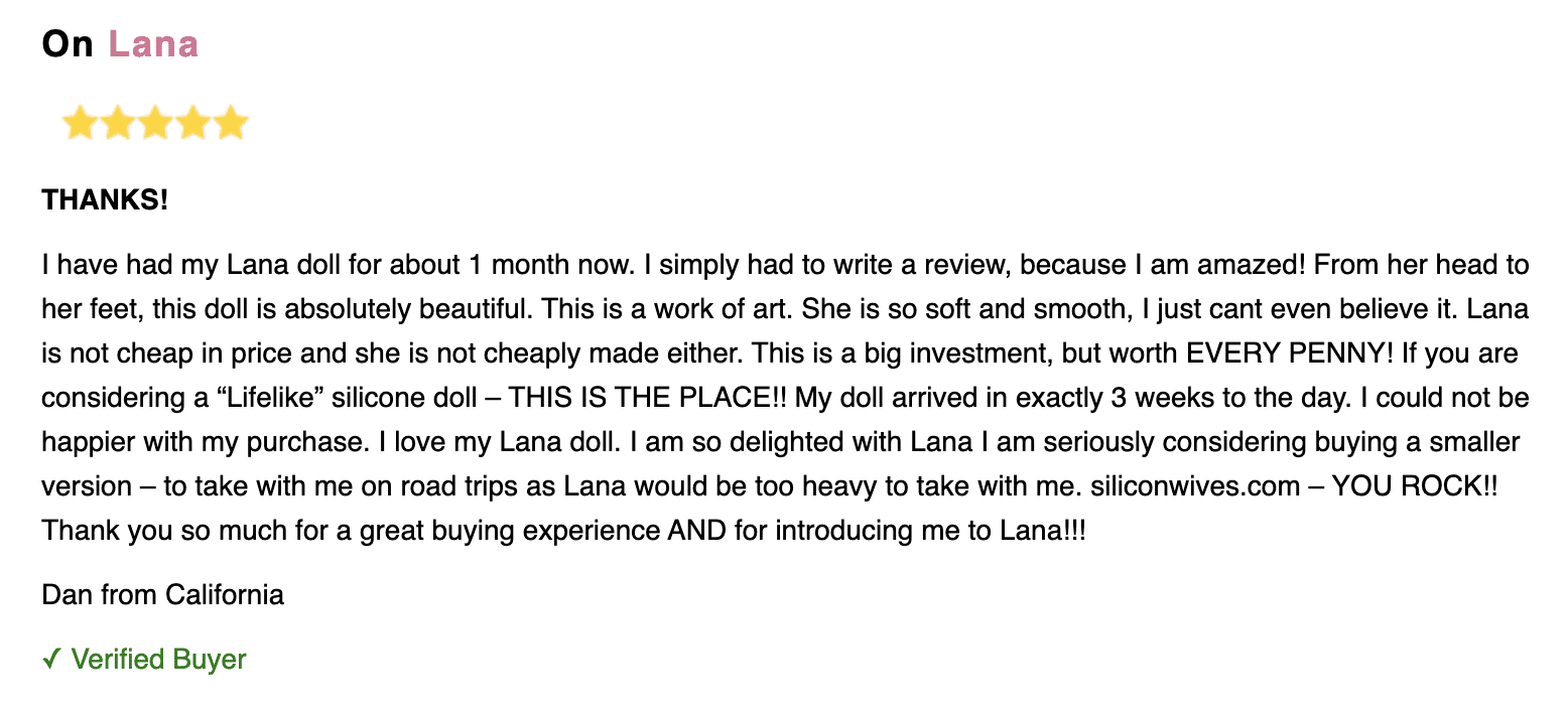 silicon wives customer review