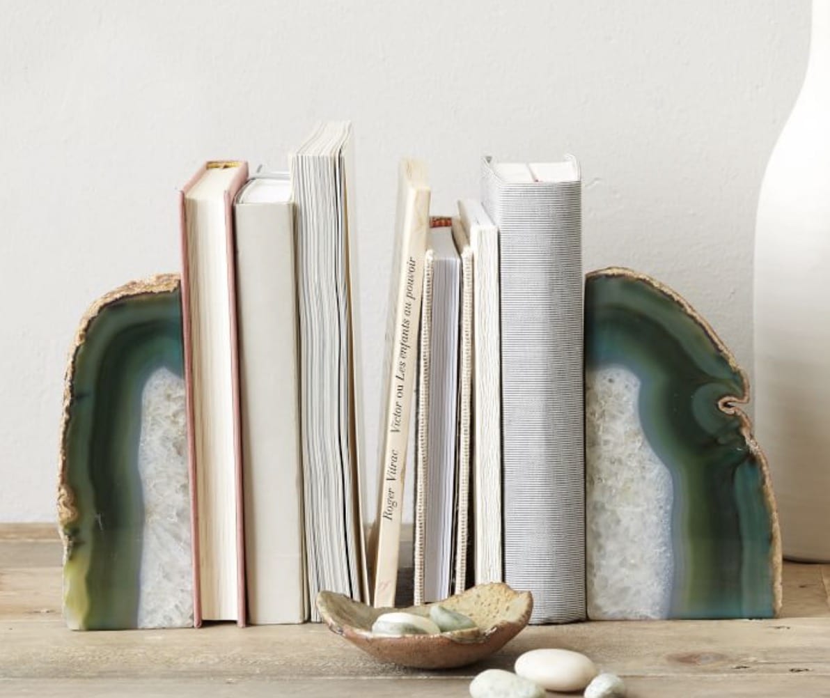 West Elm Agate Stone Bookends